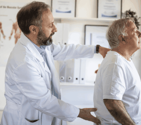 Man holding his back in pain