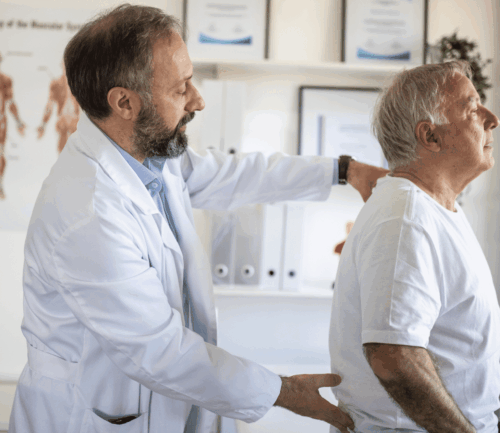 Man holding his back in pain