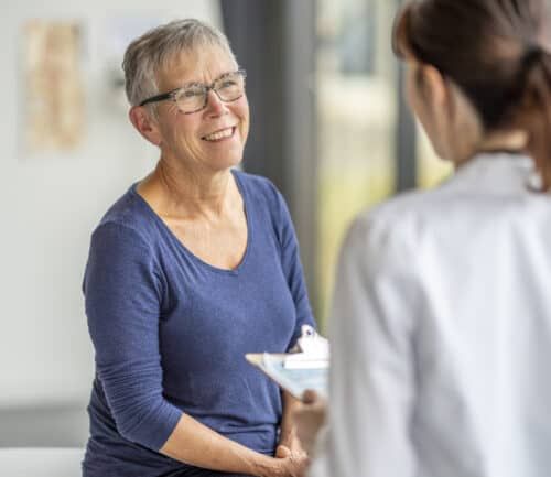 Woman talking to the doctor