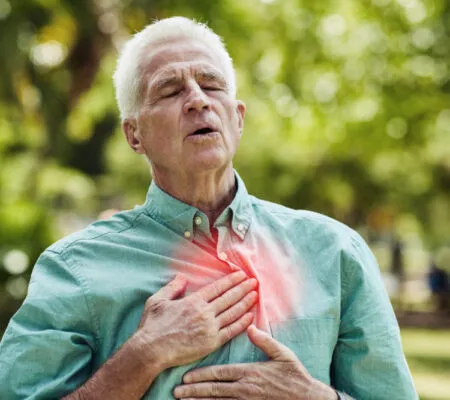 Man experiencing chest pain