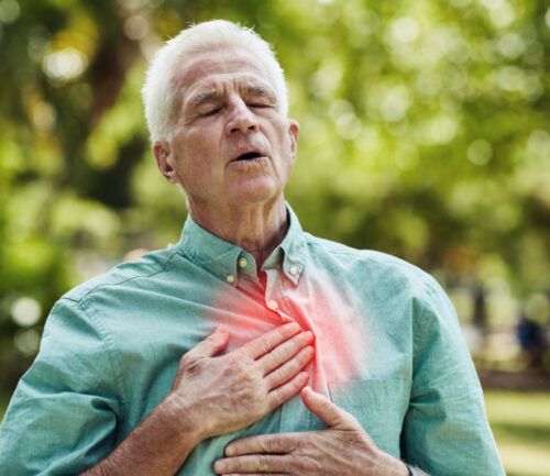 Man experiencing chest pain