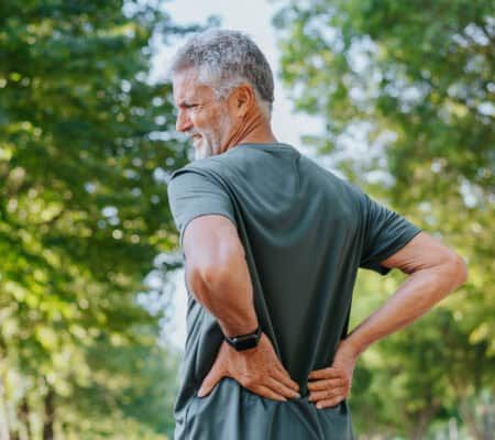 Senior man with back pain