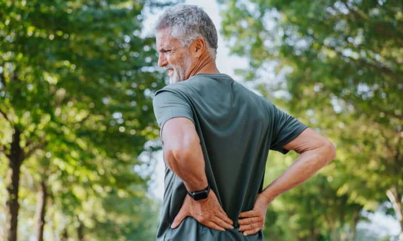 Senior man with back pain