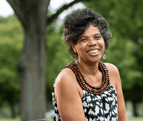 Vernese Butler in a park near her home