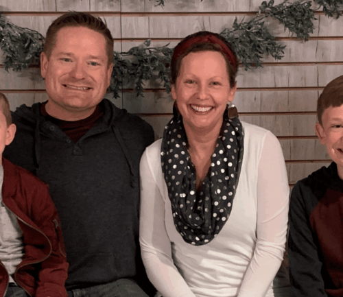 Melanie, her husband and children