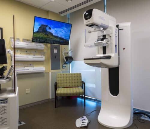 Exam room featuring mammography unit