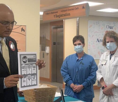 Dr. Neravetla presenting to Kettering Health Dayton staff