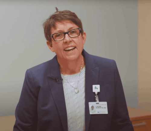 Dr. Laurie Bankston smiling and talking