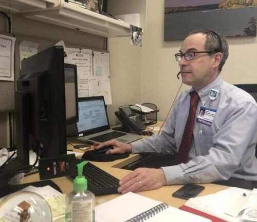 Dr. Jeffrey Weinstein at his desk