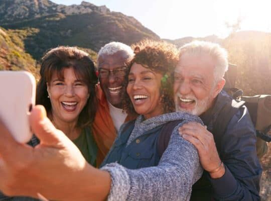 Group of seniors taking a selfie