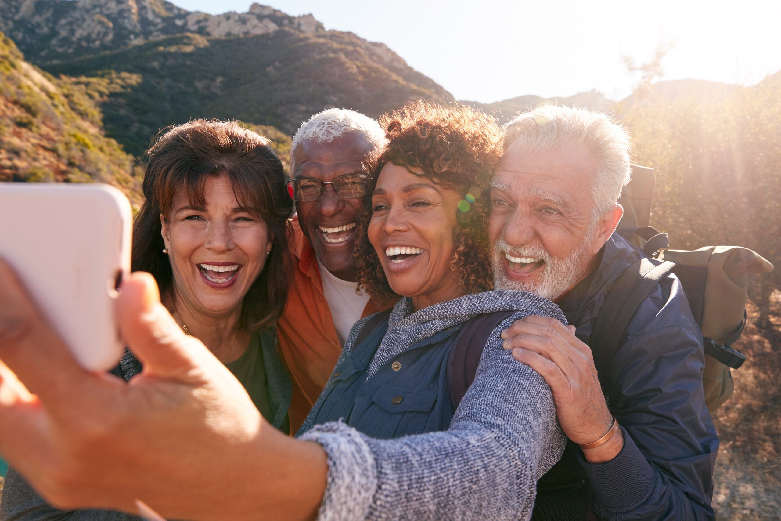 Group of seniors taking a selfie