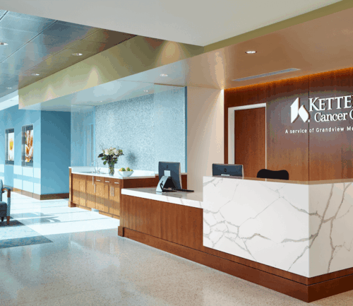 The front desk of Kettering Cancer Center, a service of Grandview Medical Center