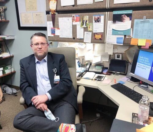 Lead Chaplain Elliot Smith in his office.