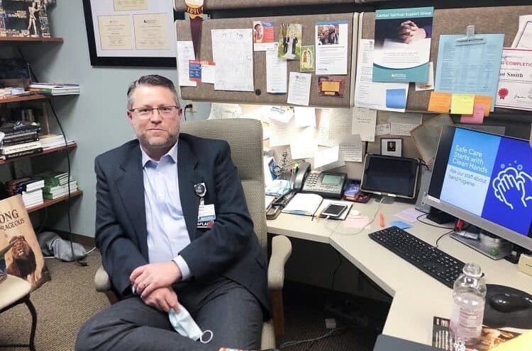 Lead Chaplain Elliot Smith in his office.
