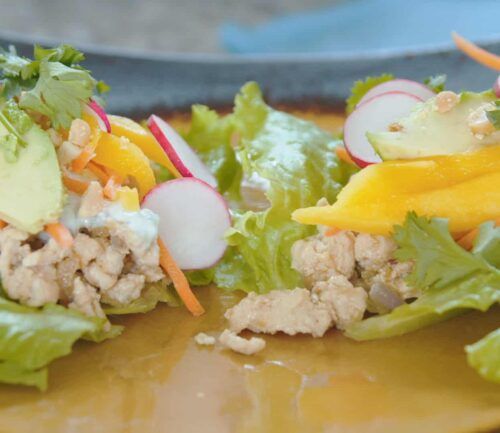 Finished product of Chicken Lettuce Wrap recipe