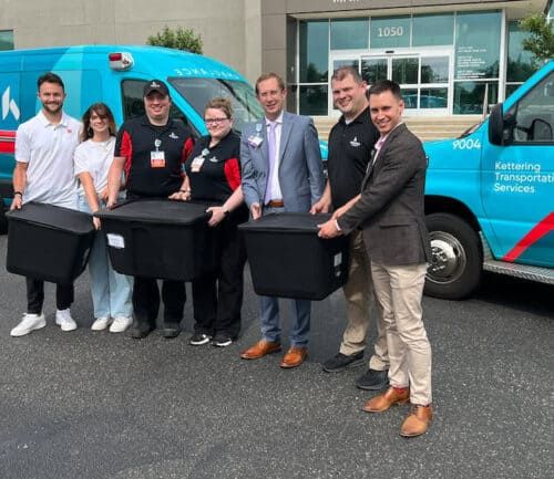 Bengals Wide Receiver Jack Sorenson and members of the Kettering Health Emergency Team