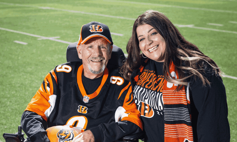 Image of Sarah and her father