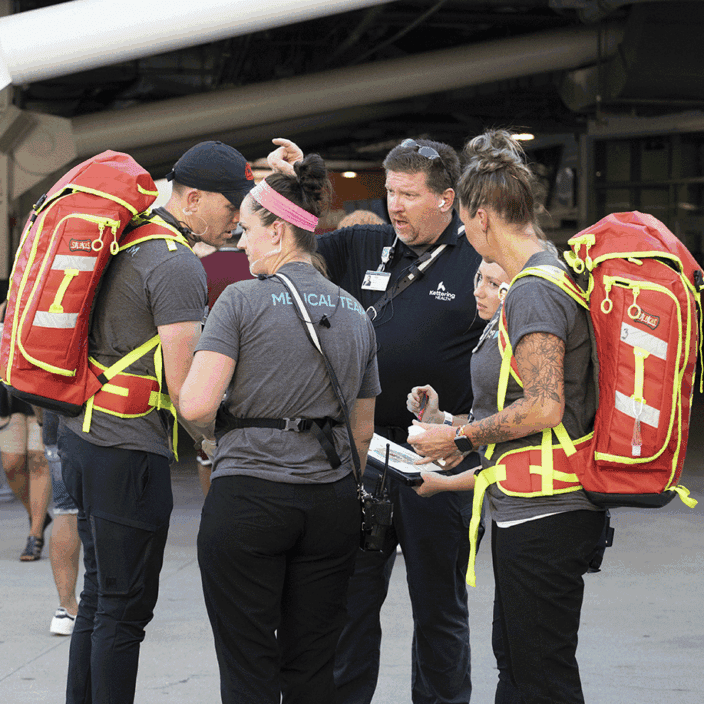 Tony giving directions to staff membes