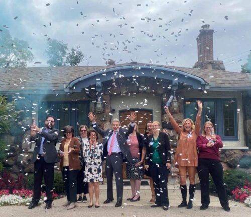 Kettering Health Foundation members celebrating outside