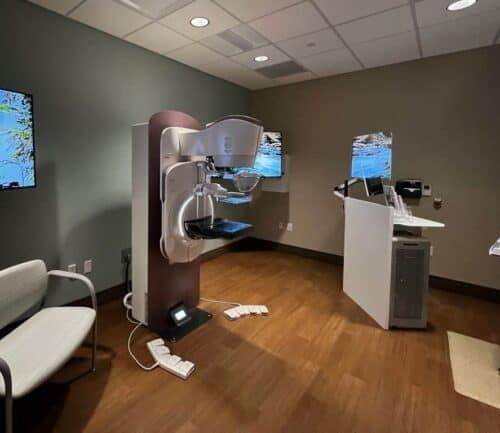 Patient room in the Springfield Breast Center