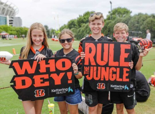 Family at Bengals practice fields