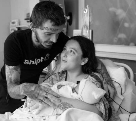 Gemma and Britten Gibbs in hospital