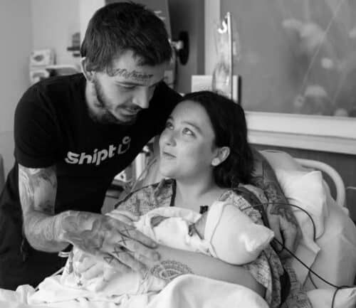 Gemma and Britten Gibbs in hospital