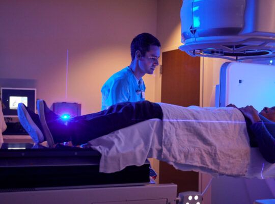 Patient getting cancer scan