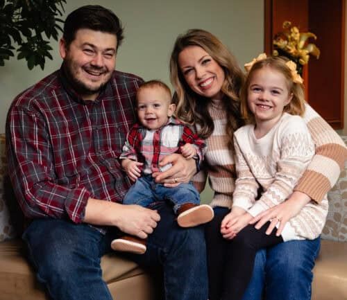 Lauren Wood with her husband, Nathan, daughter, Lydia, and son, James.