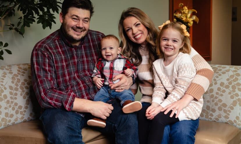 Lauren Wood with her husband, Nathan, daughter, Lydia, and son, James.