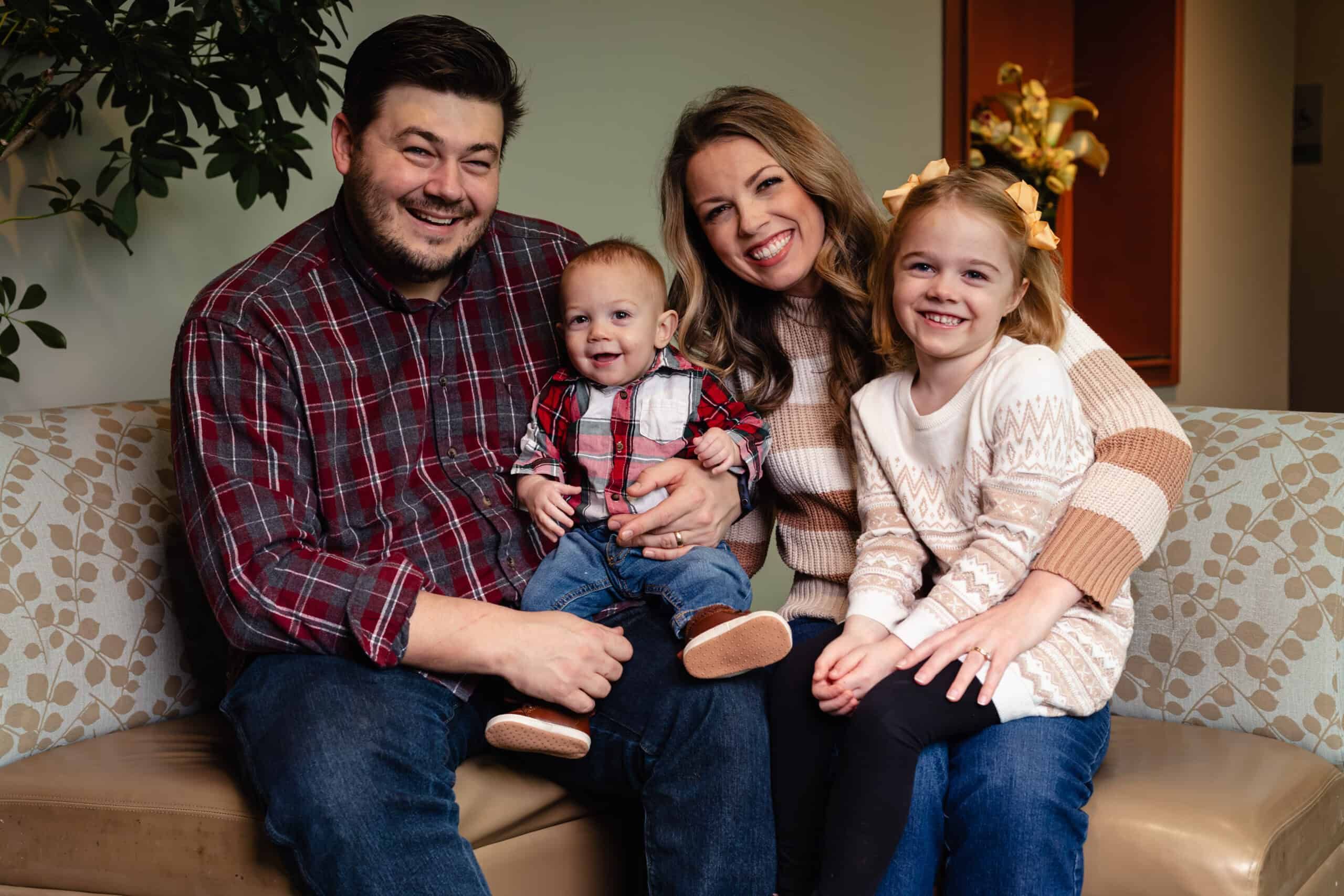 Lauren Wood with her husband, Nathan, daughter, Lydia, and son, James.