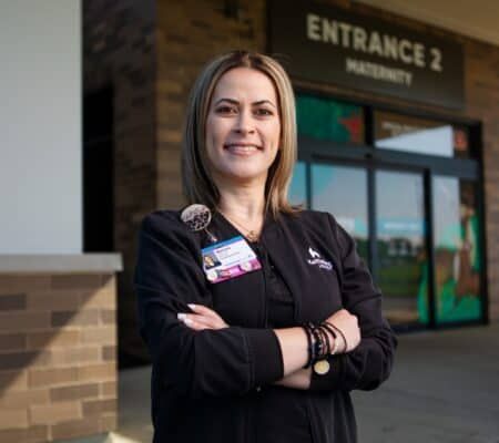 Mariola Martinez-Rosado outside Washington Township maternity center