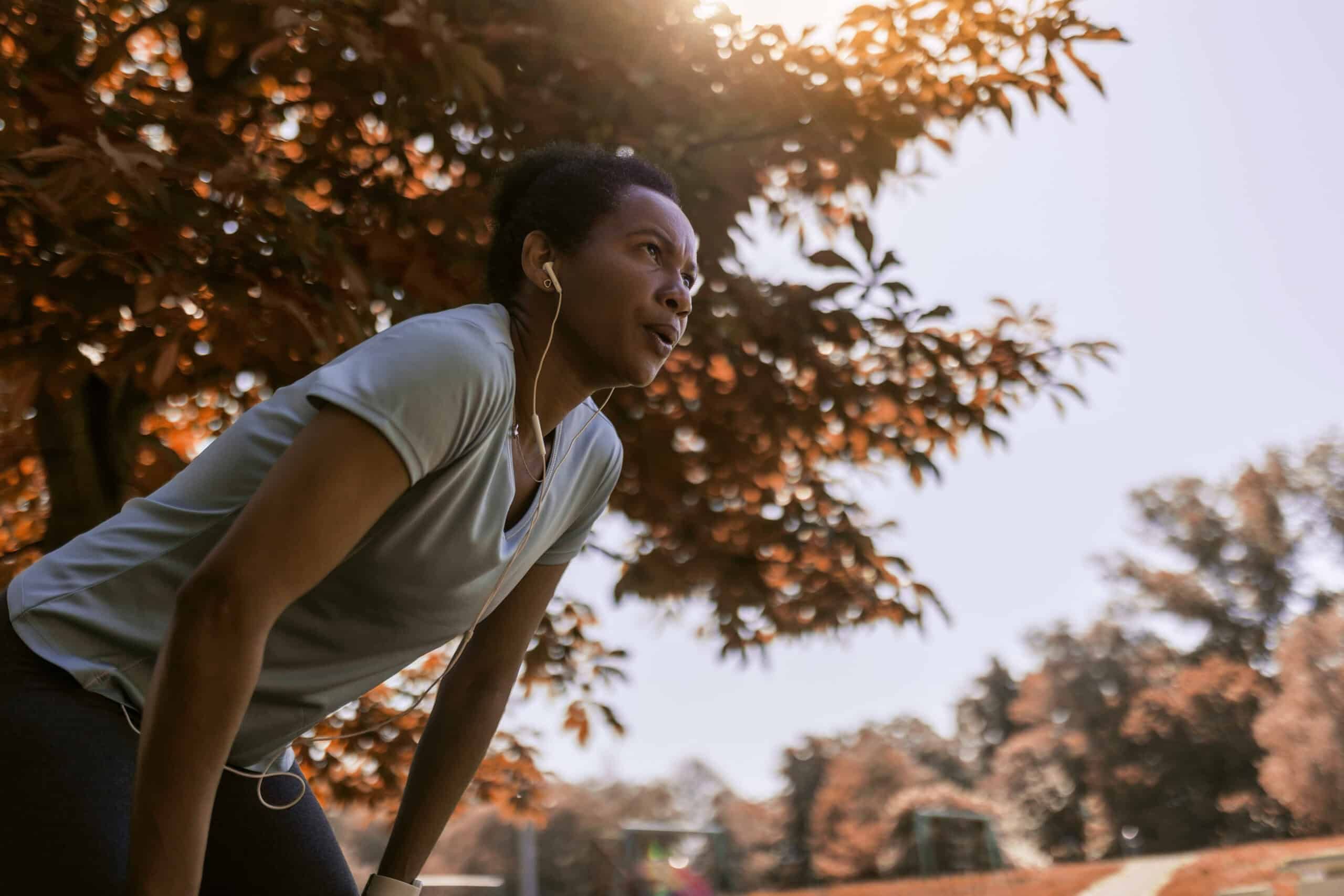 Young African-American woman resting after work out