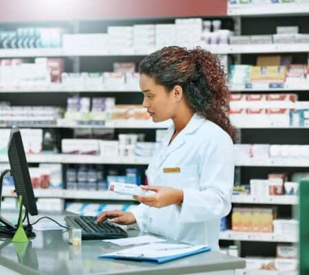 Pharmacist working