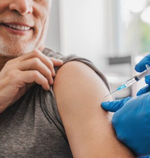 man getting a vaccine