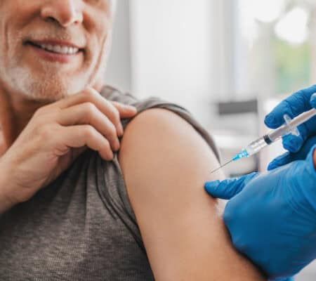 man getting a vaccine