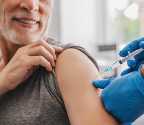 man getting a vaccine