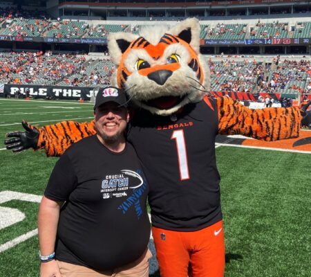 Michael Sherwood with Who Dey at the Cincinnati Bengals Stadium