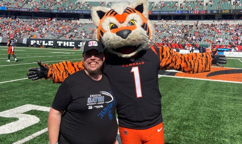 Michael Sherwood with Who Dey at the Cincinnati Bengals Stadium