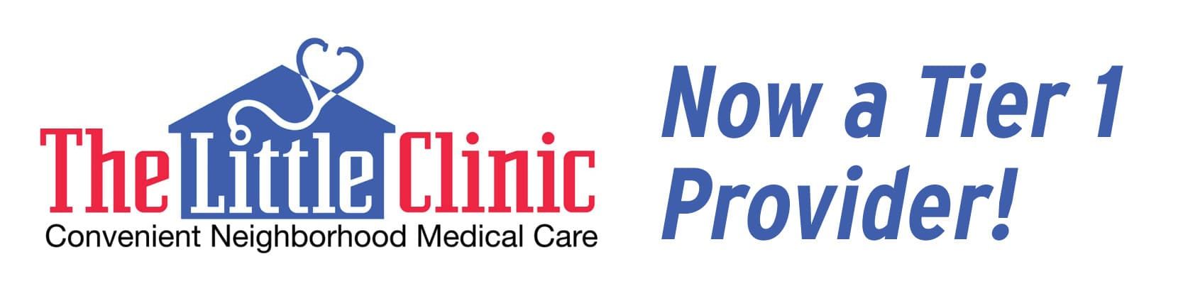The Little Clinic logo with "Now a Tier 1 Provider!" text announcement