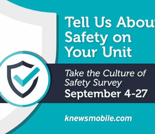 Safety survey promotional graphic with shield checkmark icon and September 4-27 dates