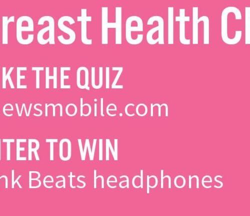 Pink Beats headphones promotion for Kettering Health breast cancer awareness quiz challenge