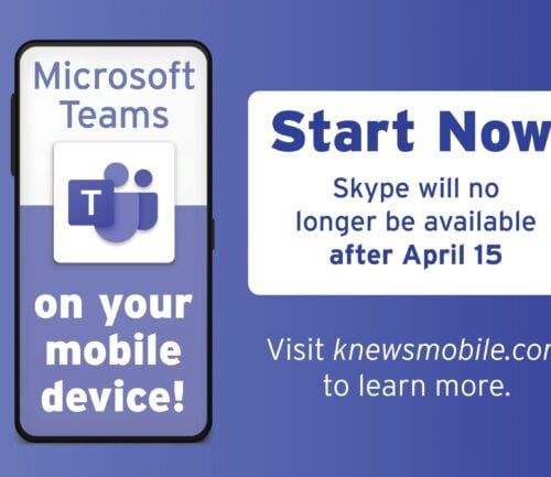 Microsoft Teams mobile app promotion announcing Skype discontinuation after April 15