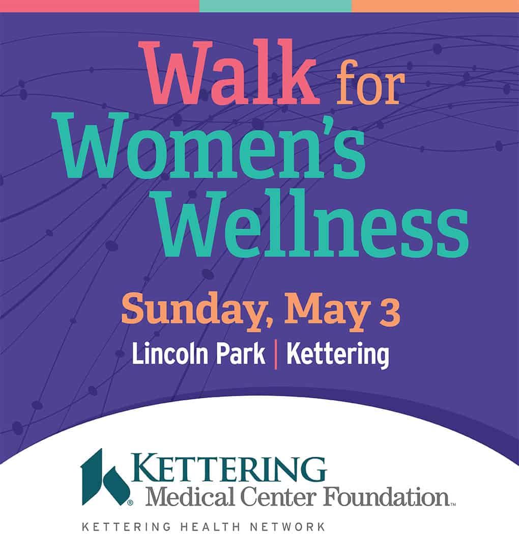Walk for Women's Wellness event poster for Sunday May 3 at Lincoln Park Kettering