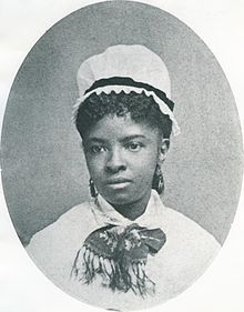 Historical portrait of Mary Eliza Mahoney in white nursing uniform and cap