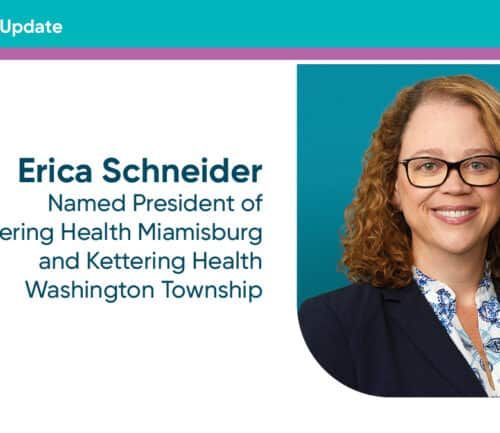 Professional headshot of Erica Schneider, newly named President of Kettering Health facilities
