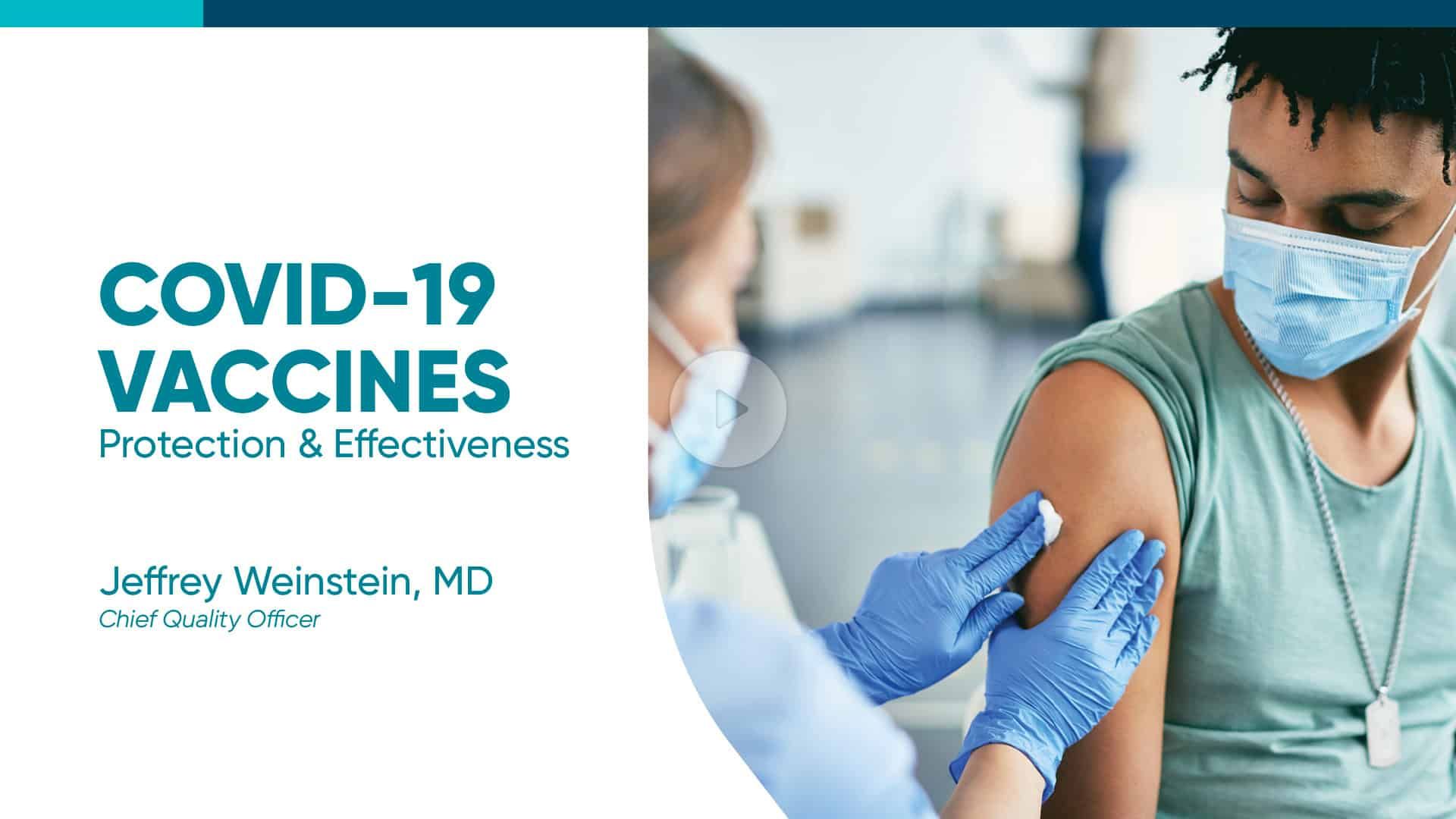 Healthcare worker administering COVID-19 vaccine to masked patient in medical setting