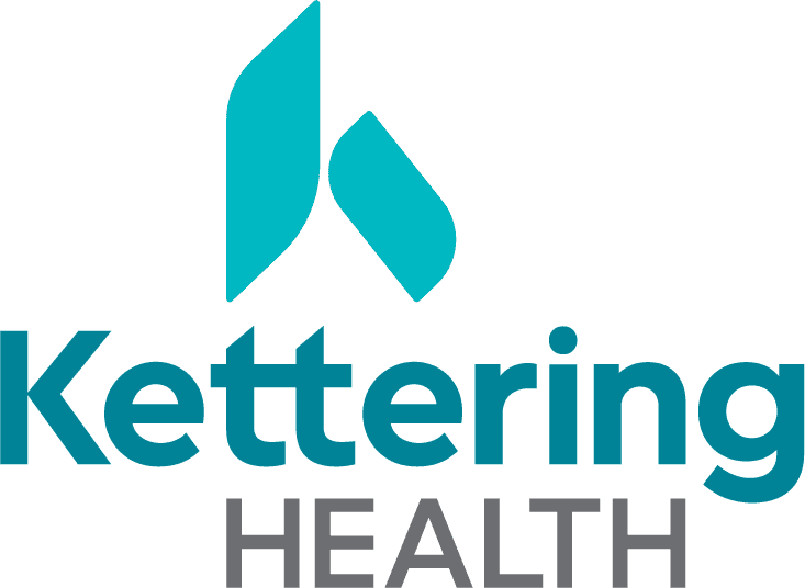 Kettering Health logo with teal geometric shapes and gray text