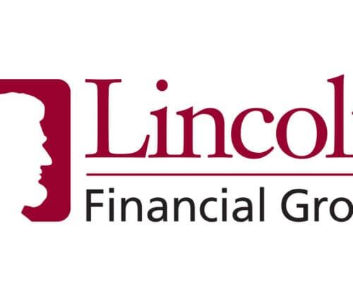 Lincoln Financial Group logo with red silhouette and text on white background