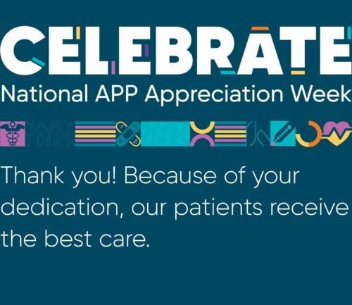 National APP Appreciation Week celebration graphic thanking advanced practice providers for patient care